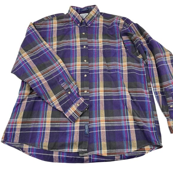 Gant Salty Dog Purple Plaid Button-Up Shirt 100% Cotton X-Large - Picture 1 of 4